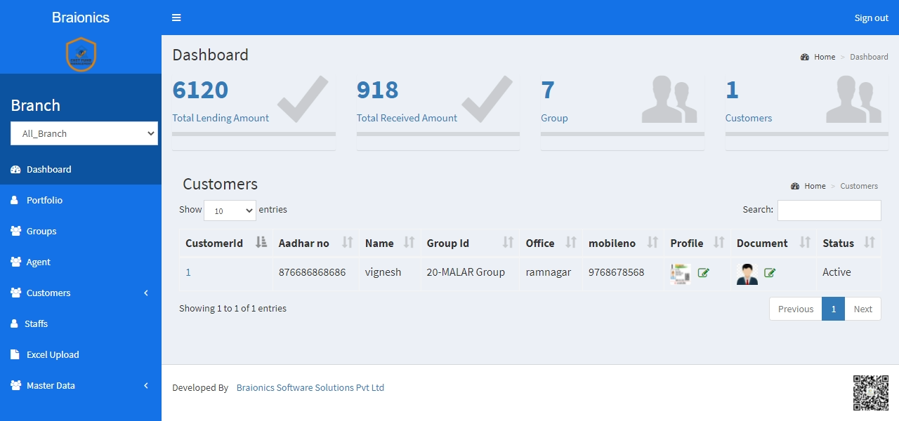 Braionics Online Chit Fund Management Image